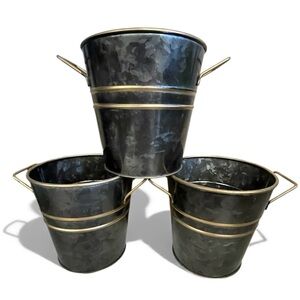 Metal Flower Pots / Buckets 5 inch (3)